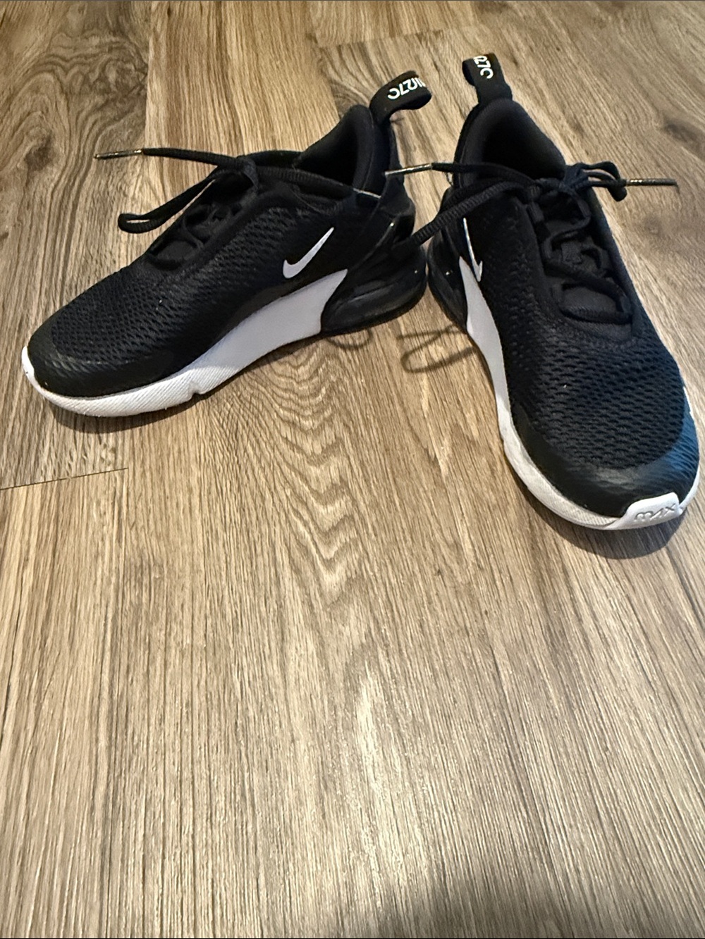 Boys Nike Black & White Running Sneakers